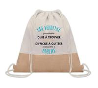 Planetee Sac à dos toile et jute Une Vendeuse Formidable | Sac de Sport et Gym avec cordelettes | Idée Cadeau Collègue Noël Anniversaire | Sac Doudou