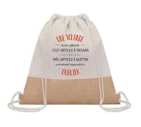 Planetee Sac à Dos Toile et Jute Yolande Aussi Géniale - Sac avec Cordelettes - Idée Cadeau Original Collègue, Anniversaire, Départ Retraite ou Fin d’Année