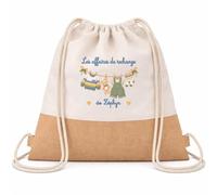 Planetee Sac à Dos Toile et Jute Zéphyr : Les affaires de rechange | Sac Crèche École Maternelle Petite Section | Coton et Fond Jute 7 L | Cadeau Rentrée Garçon