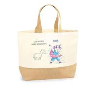 Planetee Sac Aides Soignants Les Autres vs Moi | Cabas de Plage Courses Coton et Toile de Jute Idée Cadeau