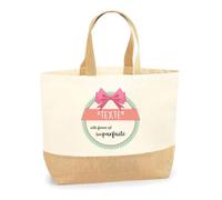 Planetee Sac Cabas de Plage Personnalisable | Toile de Jute Coton Courses Idée Cadeau Couple Amour Copine Copain Saint Valentin (Femme Imparfaite)
