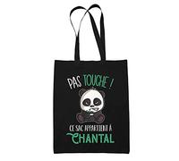 Planetee Sac Chantal Pas Touche Panda | Tote Bag cabas réutilisable Cadeau Anniversaire Humour
