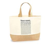 Planetee Sac coach bonne ou mauvaise situation | Cabas de Plage Courses Coton et Toile de Jute Idée Cadeau Femme