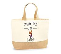 Planetee Sac danse J'peux pas | Cabas de Plage Courses Coton et Toile de Jute Idée Cadeau