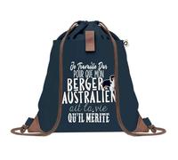 Planetee Sac de plage Bleu anse corde Berger Australien Travailler Dur pour mon Chien - Grand Sac de Transport, Sport, Courses & Travail - Idée Cadeau Original Collègue, Anniversaire