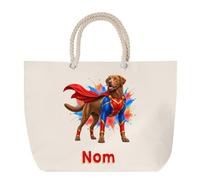 Planetee Sac de Plage Chesapeake Bay Retriever | Grand Cabas Coton à Anses en Corde 23 L | Idée Cadeau Propriétaire Chien Homme Femme Anniversaire Noël | Imprimé en Bretagne
