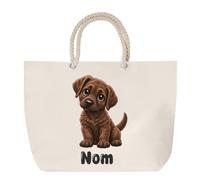Planetee Sac de Plage Chesapeake Bay Retriever | Grand Cabas Coton à Anses en Corde 23 L | Idée Cadeau Propriétaire Chien Homme Femme Anniversaire Noël | Imprimé en Bretagne
