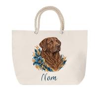 Planetee Sac de Plage Chesapeake Bay Retriever | Grand Cabas Coton à Anses en Corde 23 L | Idée Cadeau Propriétaire Chien Homme Femme Anniversaire Noël | Imprimé en Bretagne
