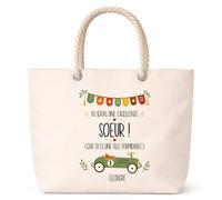 Planetee Sac de plage Eleonore Excellente soeur Cadeau annonce Grossesse Surprise