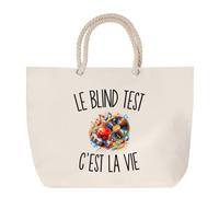 Planetee Sac de Plage Le Blind Test c’est la vie | Grand Cabas Coton à Anses en Corde 23 L | Idée Cadeau Mélomane Homme Femme Anniversaire Noël | Imprimé en Bretagne