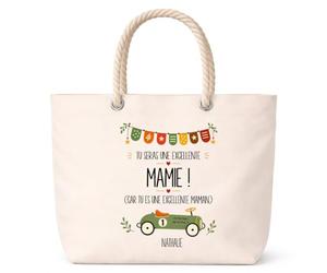 Planetee Sac de plage Nathalie Excellente Mamie Cadeau annonce Grossesse Surprise