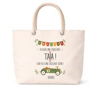 Planetee Sac de plage Nathalie Excellente Tata Cadeau annonce Grossesse Surprise