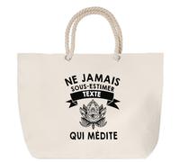 Planetee Sac de Plage Ne Sous-Estimez Pas Méditation Personnalisable Prénom Idée Cadeau