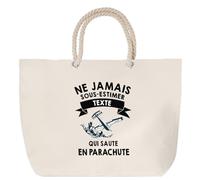 Planetee Sac de Plage Ne Sous-Estimez Pas Parachute Personnalisable Prénom Idée Cadeau