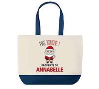 Planetee Sac de shopping Annabelle Pas Touche Père Noël - Cabas Voyage - Secret santa Cadeau Noël Humour Insolite Collègue
