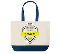 Planetee Sac de shopping bleu Basile Joueur de padel - Cabas Sport Cadeau Papa Anniversaire Noël