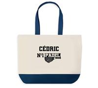 Planetee Sac de shopping bleu Cédric Numéro 1 Padel - Cabas Sport Cadeau Anniversaire Noël ou Fête des Pères
