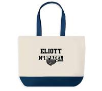 Planetee Sac de shopping bleu Eliott Numéro 1 Padel - Cabas Sport Cadeau Anniversaire Noël ou Fête des Pères