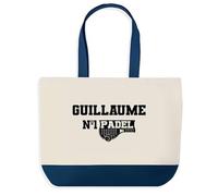 Planetee Sac de shopping bleu Guillaume Numéro 1 Padel - Cabas Sport Cadeau Anniversaire Noël ou Fête des Pères