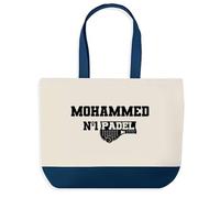 Planetee Sac de shopping bleu Mohammed Numéro 1 Padel - Cabas Sport Cadeau Anniversaire Noël ou Fête des Pères