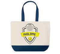 Planetee Sac de shopping bleu Philippe Joueur de padel - Cabas Sport Cadeau Papa Anniversaire Noël
