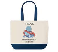 Planetee Sac de shopping bleu Thibaud Meilleur joueur de padel - Idée Cadeau Noël pour Homme Cabas pour Sportif