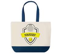 Planetee Sac de shopping bleu Youssef Joueur de padel - Cabas Sport Cadeau Papa Anniversaire Noël