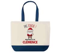 Planetee Sac de shopping Clémence Pas Touche Père Noël - Cabas Voyage - Secret santa Cadeau Noël Humour Insolite Collègue