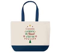 Planetee Sac de shopping Corentin Magie de noël Sapin - Cabas Voyage - Secret santa Cadeau Noël Humour Insolite Collègue