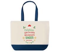 Planetee Sac de shopping Delphine Liste des enfants sages - Cabas Voyage - Secret santa Cadeau Noël Humour Insolite Collègue