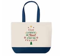 Planetee Sac de shopping Eliott Magie de noël Sapin - Cabas Voyage - Secret santa Cadeau Noël Humour Insolite Collègue