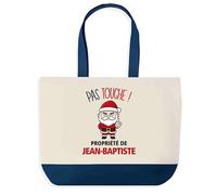 Planetee Sac de shopping Jean-Baptiste Pas Touche Père Noël - Cabas Voyage - Secret santa Cadeau Noël Humour Insolite Collègue