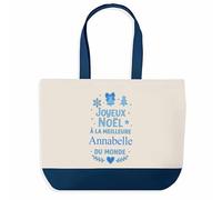 Planetee Sac de shopping Joyeux noël à la meilleure Annabelle - Cabas Voyage - Secret santa Cadeau Noël Humour Insolite Collègue