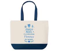 Planetee Sac de shopping Joyeux noël à la meilleure Florence - Cabas Voyage - Secret santa Cadeau Noël Humour Insolite Collègue