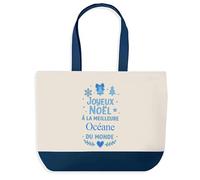 Planetee Sac de shopping Joyeux noël à la meilleure Océane - Cabas Voyage - Secret santa Cadeau Noël Humour Insolite Collègue