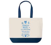 Planetee Sac de shopping Joyeux noël à la meilleure Victoire - Cabas Voyage - Secret santa Cadeau Noël Humour Insolite Collègue