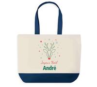 Planetee Sac de shopping Joyeux noël André Cerf - Cabas Voyage - Secret santa Cadeau Noël Humour Insolite Collègue