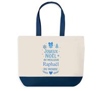Planetee Sac de shopping Joyeux noël au meilleur Raphaël - Cabas Voyage - Secret santa Cadeau Noël Humour Insolite Collègue