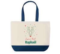 Planetee Sac de shopping Joyeux noël Raphaël Cerf - Cabas Voyage - Secret santa Cadeau Noël Humour Insolite Collègue