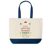 Planetee Sac de shopping Lyna Liste des enfants sages - Cabas Voyage - Secret santa Cadeau Noël Humour Insolite Collègue