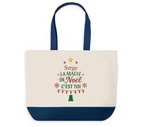 Planetee Sac de shopping Serge Magie de noël Sapin - Cabas Voyage - Secret santa Cadeau Noël Humour Insolite Collègue