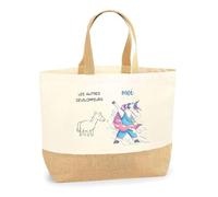 Planetee Sac Développeurs Les Autres vs Moi | Cabas de Plage Courses Coton et Toile de Jute Idée Cadeau