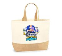 Planetee Sac Gestionnaire de Paie C'est juste la Meilleure Métier | Cabas en Coton avec Fond Jute 18 L 48 × 37 × 13 cm | Marché Shopping Plage Courses | Cadeau Femme Anniversaire Noël