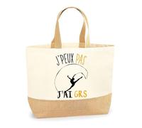 Planetee Sac GRS J'peux pas | Cabas de Plage Courses Coton et Toile de Jute Idée Cadeau