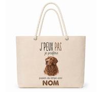 Planetee Sac Isotherme Chesapeake Bay Retriever | Grand Cabas 23 L en Coton avec Doublure Aluminium Double Paroi Zip et Anses Corde | Pique-Nique Courses Propriétaire Chien
