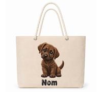 Planetee Sac Isotherme Chesapeake Bay Retriever | Grand Cabas 23 L en Coton avec Doublure Aluminium Double Paroi Zip et Anses Corde | Pique-Nique Courses Propriétaire Chien