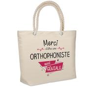 Planetee Sac isotherme Merci Orthophoniste Géniale | Glacière Souple Cadeau Femme Lunch Bag Travail Plage Pique-nique Repas