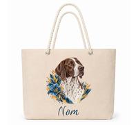 Planetee Sac Isotherme Pointer Anglais | Grand Cabas 23 L en Coton avec Doublure Aluminium Double Paroi Zip et Anses Corde | Pique-Nique Courses Propriétaire Chien