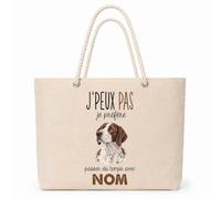 Planetee Sac Isotherme Pointer Anglais | Grand Cabas 23 L en Coton avec Doublure Aluminium Double Paroi Zip et Anses Corde | Pique-Nique Courses Propriétaire Chien