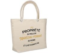 Planetee Sac isotherme Propriété du Meilleur Maréchal-ferrant Cadeau homme humour fête des pères retraite collègue travail grand sac courses